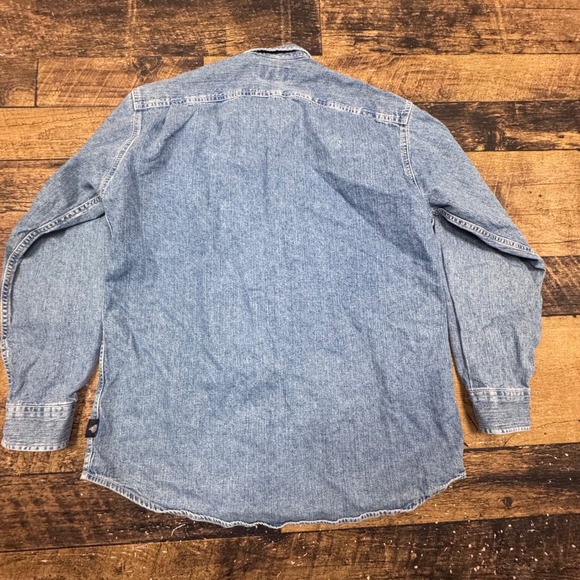 American Eagle‎ Outfitters Mens Denim Shirt Long Sleeve Cotton Button Up Size S - Picture 5 of 6